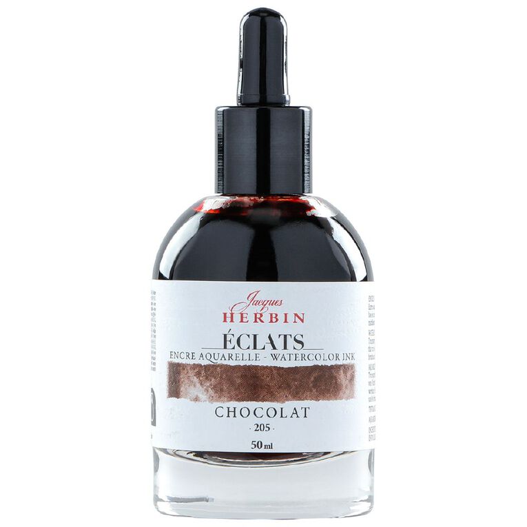 Jacques Herbin Eclats Watercolour Ink 205 Chocolate 50ml, , hi-res