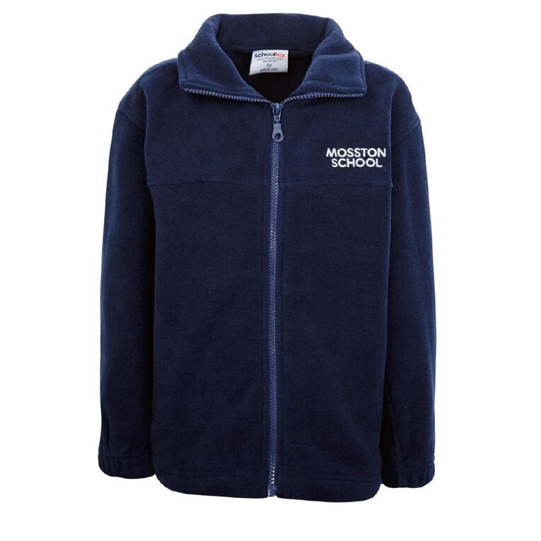 Schooltex Mosston Full Zip Polar Fleece with Embroidery, Navy, hi-res