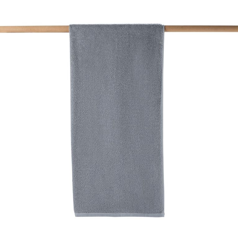 Living & Co Everyday Bath Towel Grey 68cm x 137cm, , hi-res