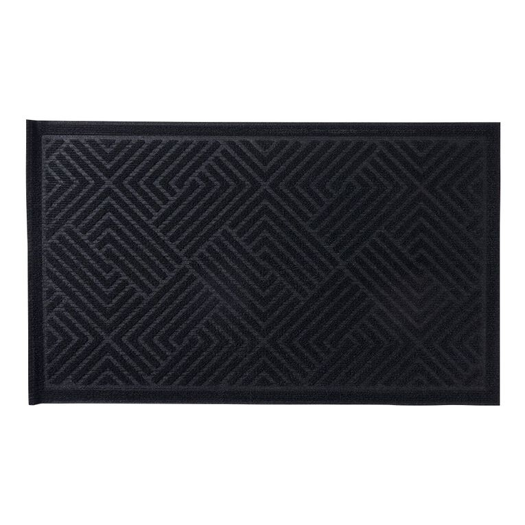 Living & Co Doormat Rubber Print Charcoal 45cm x 75cm, , hi-res