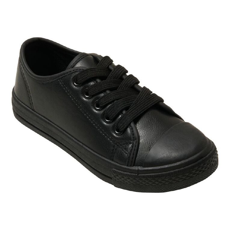 Young Original Senior Kids' Finn Lo PU School Shoes, Black, hi-res