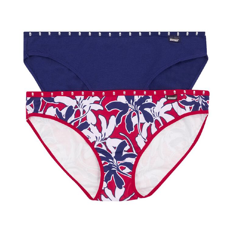 B FOR BONDS Women's Bikini Briefs 2 Pack, NAV/MROON B FOR BONDS Women's Bikini Briefs 2 Pack, NAV/MROON, hi-res