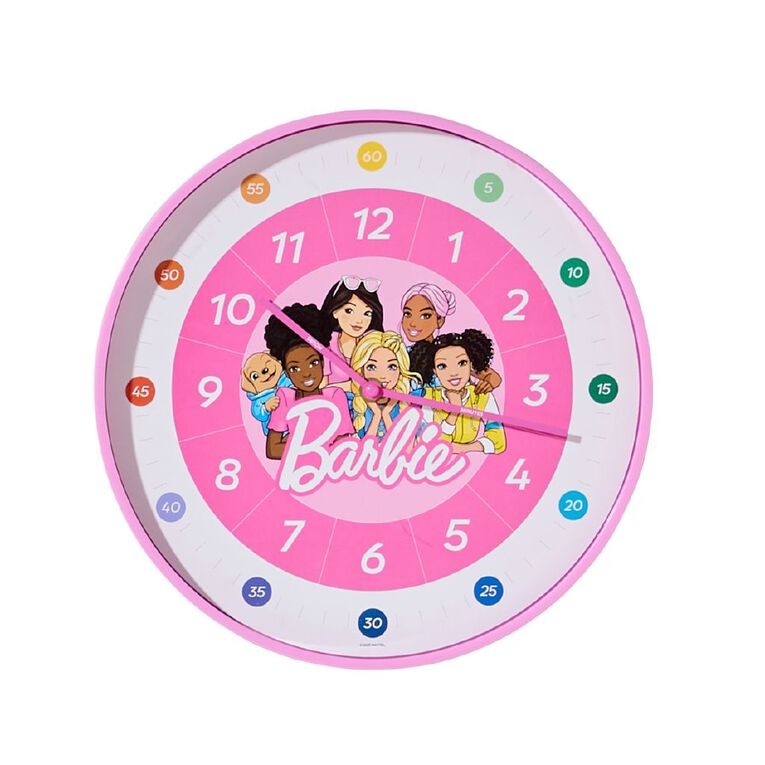 Barbie Educational Clock 30cm Pink, , hi-res