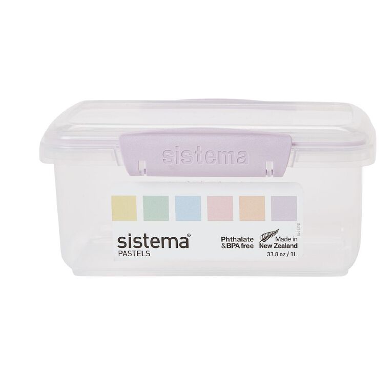 Sistema Klip It Pastels Rectangular Box assorted colours 1L, , hi-res