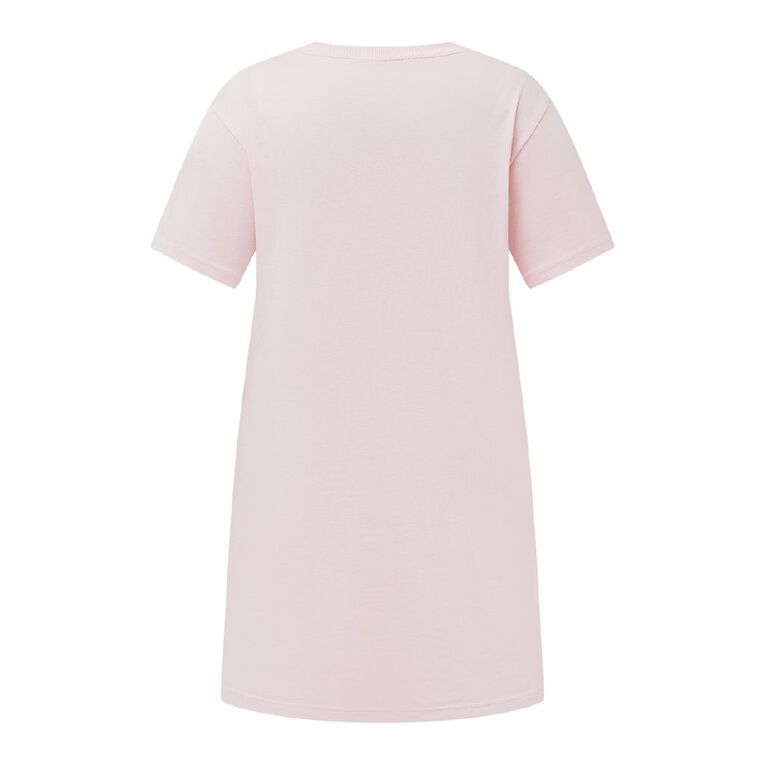 H&H Women's Plus Boxy Tee Nightie, Pink Light, hi-res