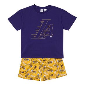 NBA Lakers Boys' Tee and Short Pyjama Set