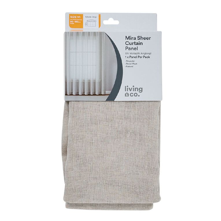 Living & Co Mira Voile White 90cm Wide/135cm Drop, , hi-res