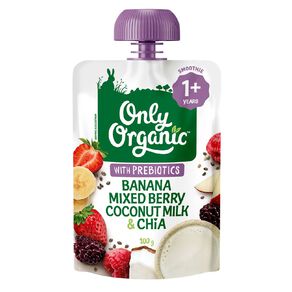 Only Organic Banana Mixed Berry Coconut Milk & Chia 1+ Years