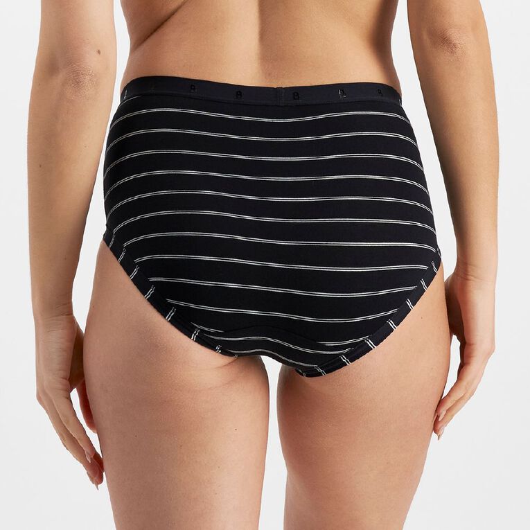 B FOR BONDS Women's Full Briefs 2 Pack, Black/White, hi-res
