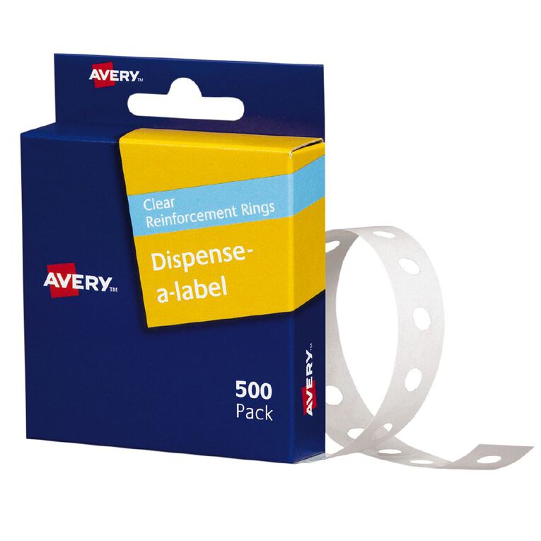 Avery Reinforcement Clear Ring 500 Labels 13mm Dia., , hi-res