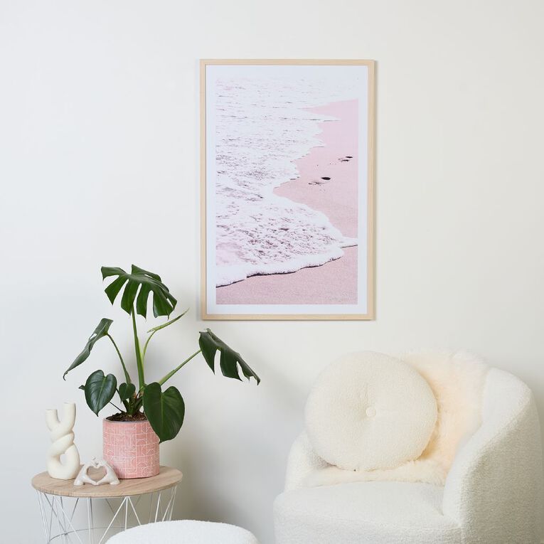 Living & Co Framed Print Beach Canvas 60cm x 90cm, , hi-res