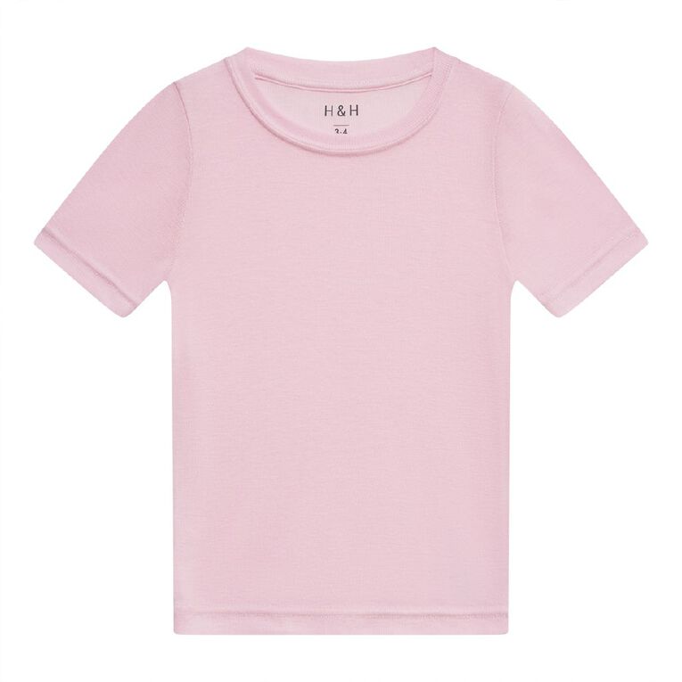 H&H Kids' Thermal Short Sleeve Tee, Pink Light, hi-res