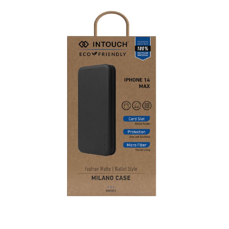 INTOUCH iPhone 14+/15+ Milano Wallet Case - Black Black, , hi-res