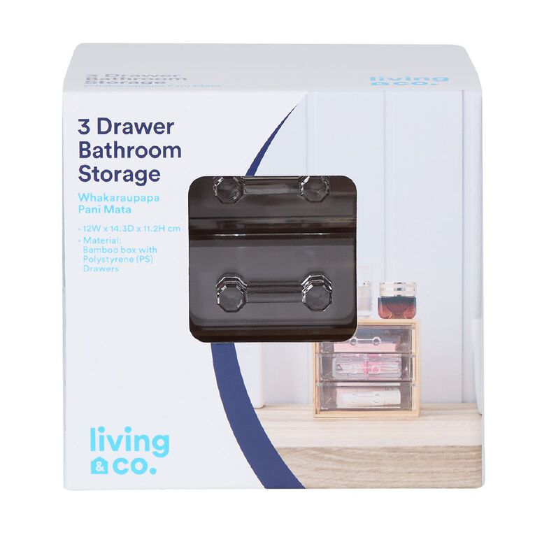 Living & Co Bathroom Bamboo 3 Drawer, , hi-res