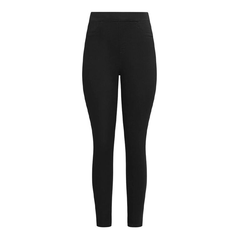 H&H Women's Slim Waistband Jeggings, Black, hi-res