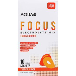 aqua plus focus tropical punch electrolyte mix 1 each