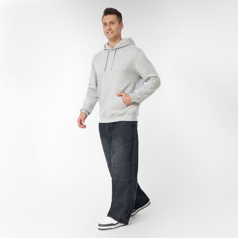 H&H Men's Plain Hoodie Sweatshirt, Grey Marle, hi-res