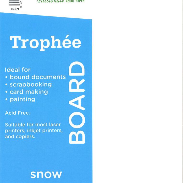 Trophee Board 210gsm Snow White 12 Pack, , hi-res