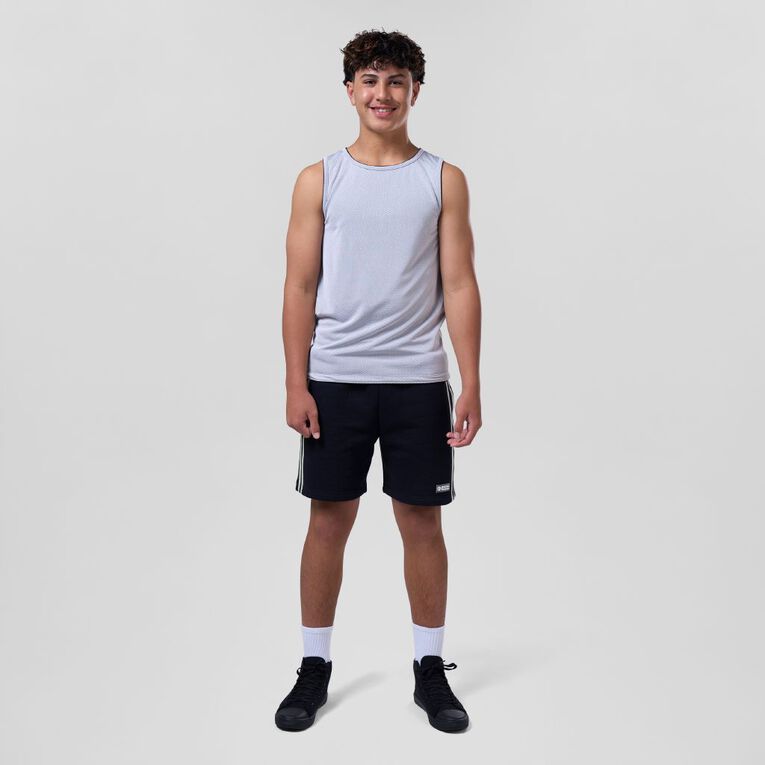 Basketball NZ Reversible Singlet, Black/White, hi-res