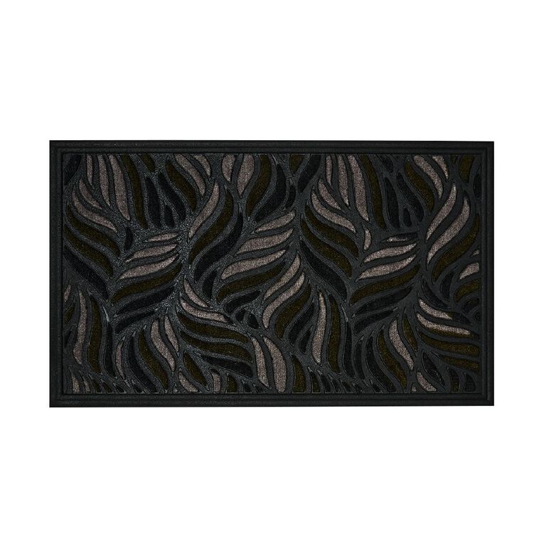 Living & Co Doormat Scraper Leaf Green Dark 45cm x 75cm, , hi-res