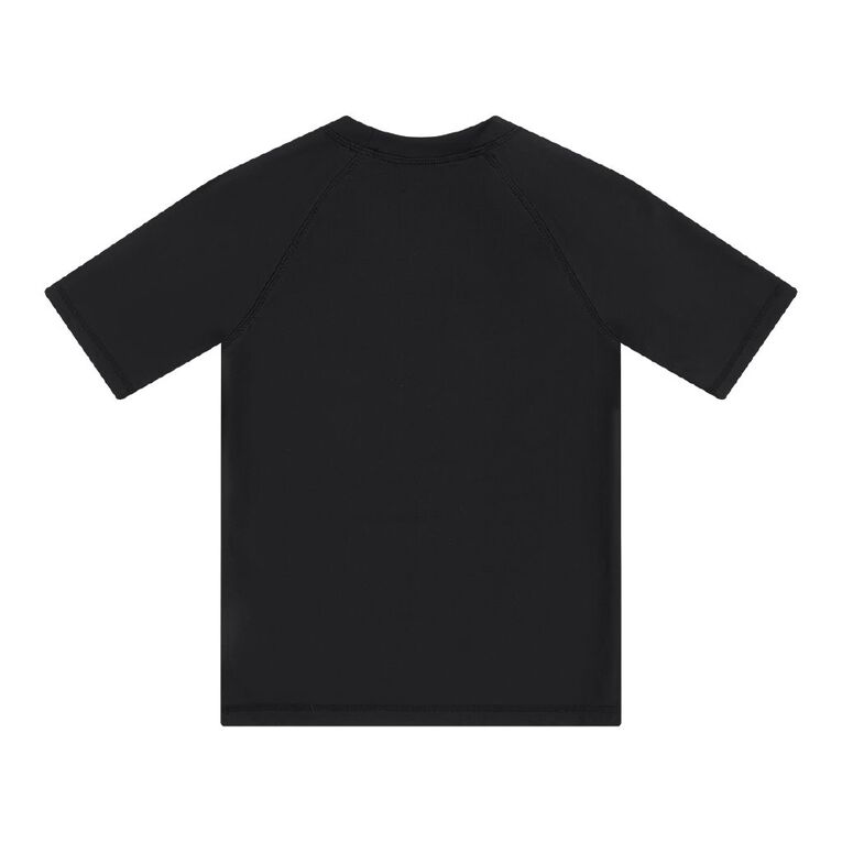 Young Original Short Sleeve Plain Rash Top, Black, hi-res