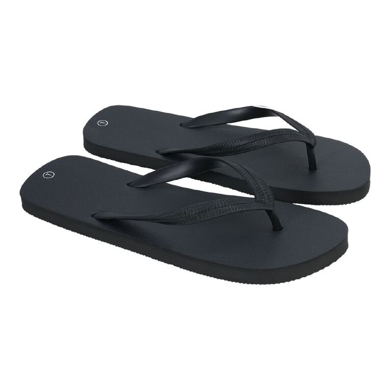 H&H Men's Plain Jandals, Black, hi-res