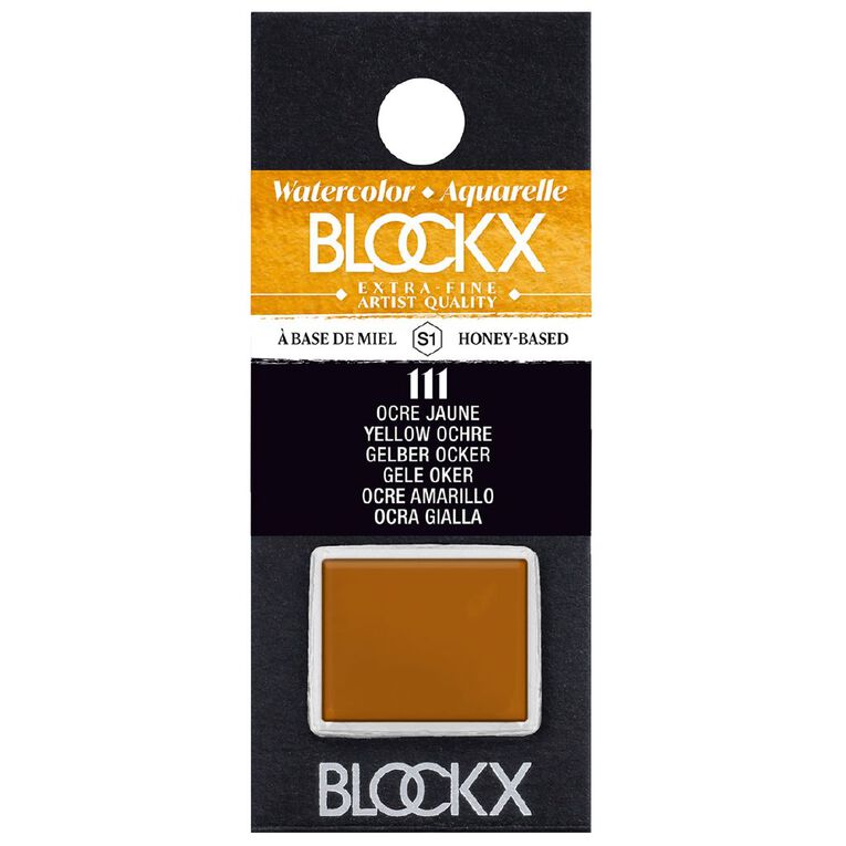 BLOCKX Watercolour Half Pan S1 111 Ochre Yellow Yellow, , hi-res