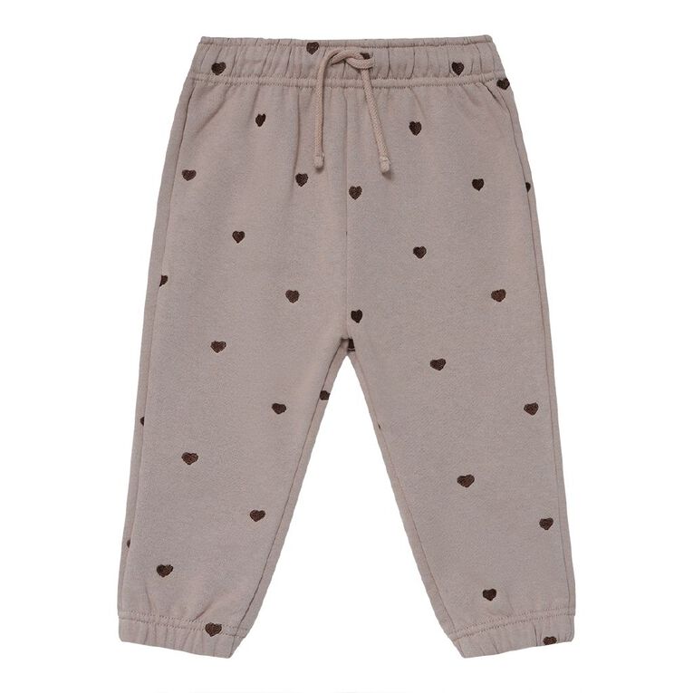 Young Original Toddler Girls' Embroidered Trackpants, Brown Light, hi-res