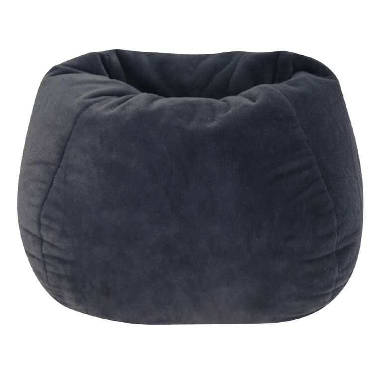 Living & Co Faux Fur Bean Bag Charcoal, , hi-res