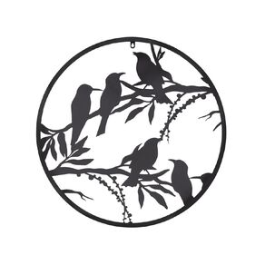 Urban Green Wall Art Birds 99cm Black