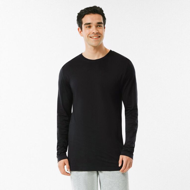 Active Intent Men's Longsleeve Stretch Tee, Black, hi-res
