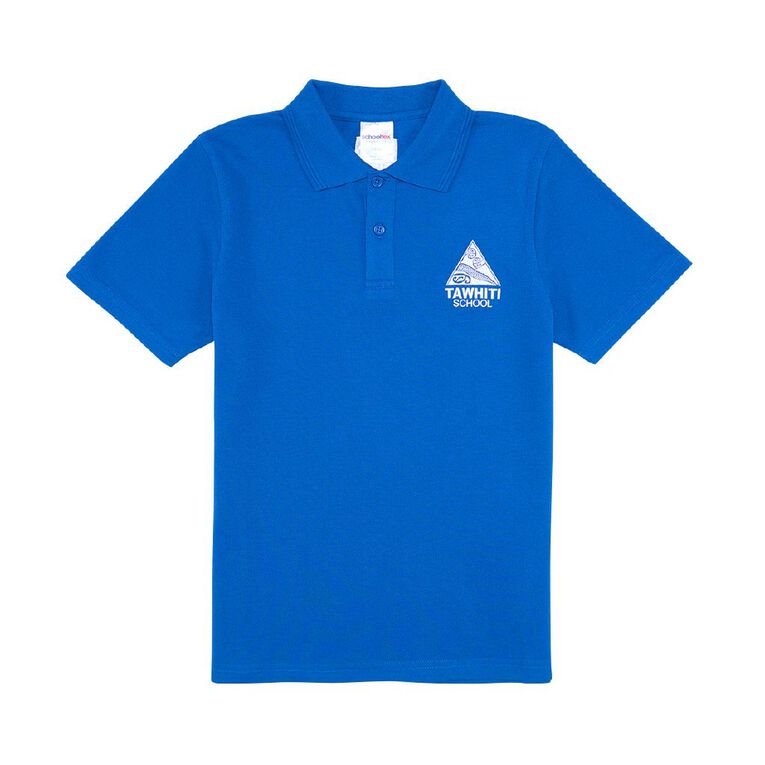 Schooltex Tawhiti School Short Sleeve Polo with Embroidery, Royal, hi-res