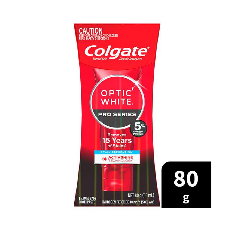 Colgate Optic White Pro Series Stain Shield Toothpaste 80g, , hi-res