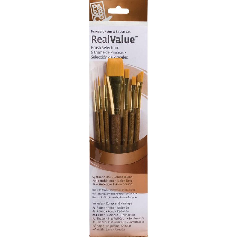 Princeton Brush Gold Taklon 4 Lin Round 2 Gold, , hi-res