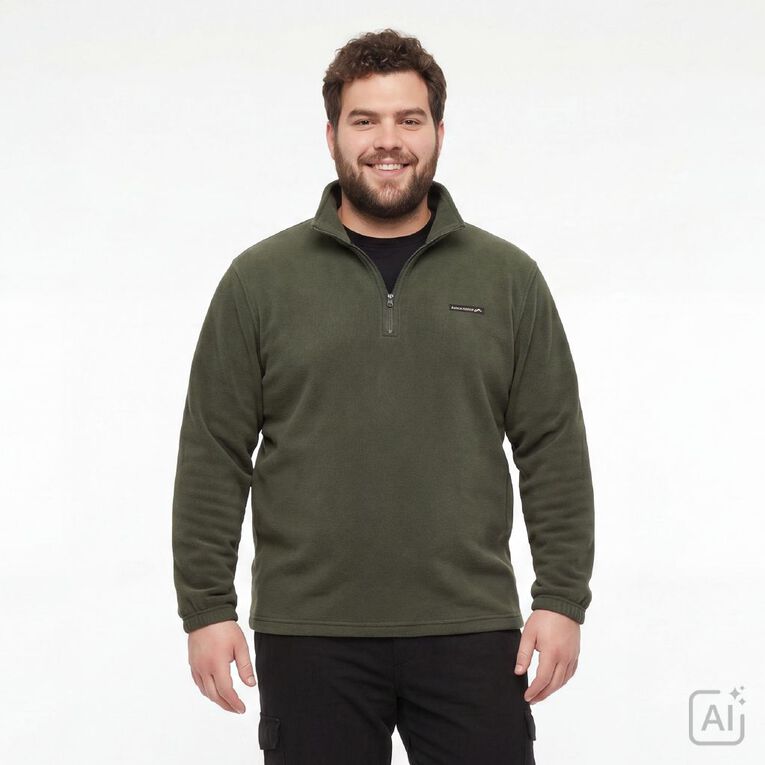 Back Country Adults' 1/4 Zip Fleece Sweater, Green Dark, hi-res