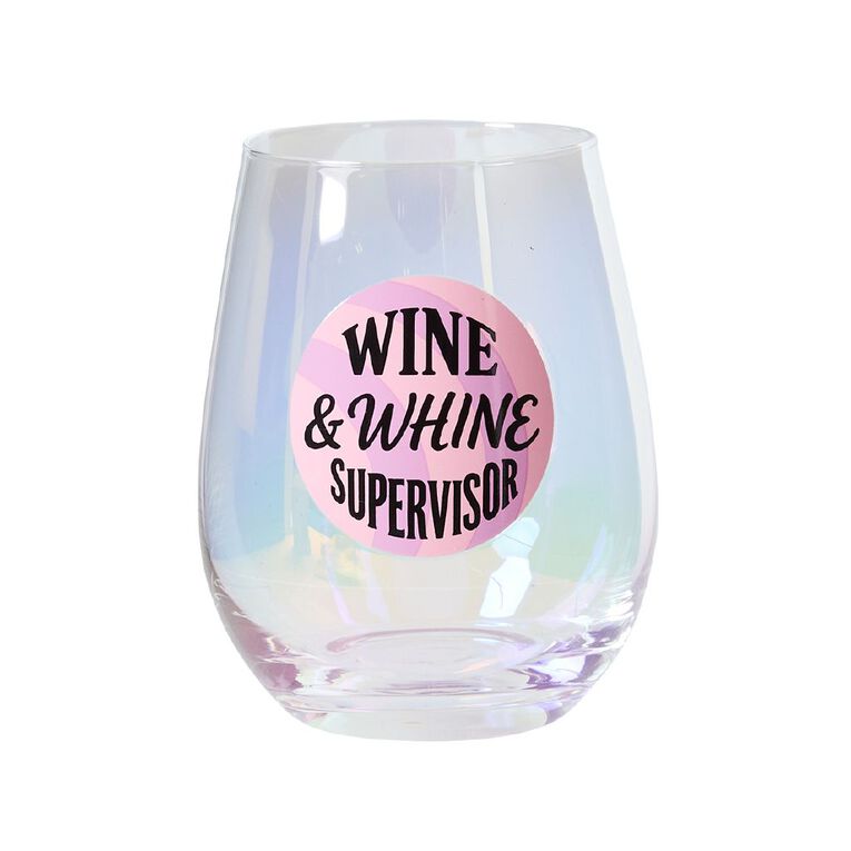 Mother's Day Novelty Stemless Glass 600ml - Whine Supervisor, , hi-res