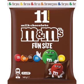 M&M's Milk Chocolate Funsize 11 Pieces 148g Bag