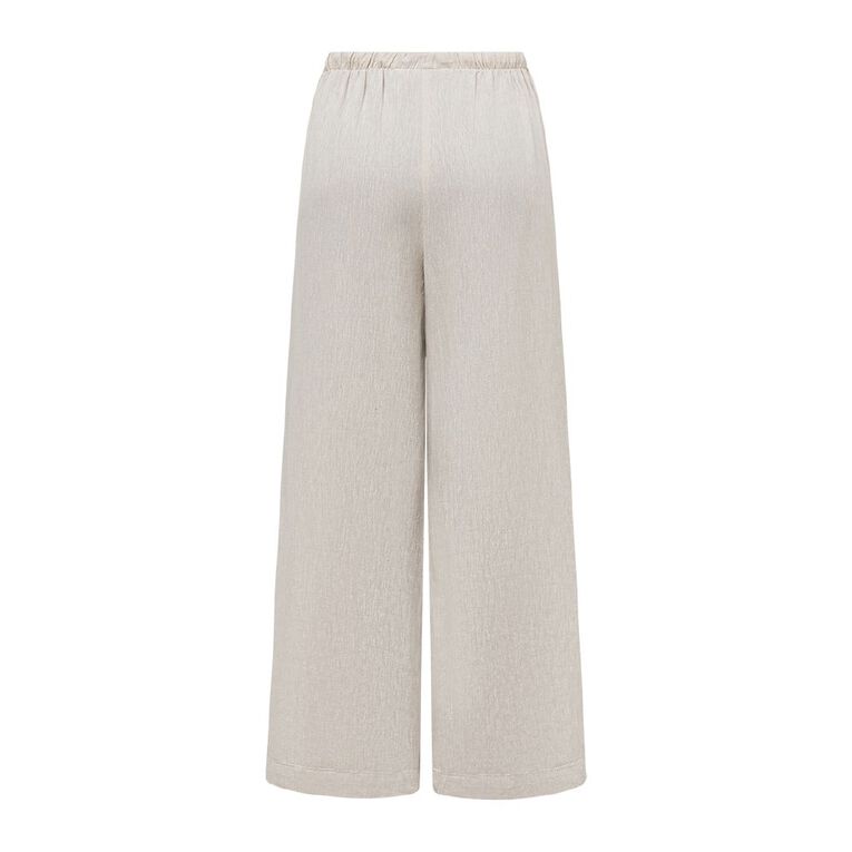 H&H Women's Tie Waist Linen Blend Pants, Brown Light, hi-res