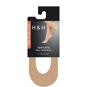 H&H Women's Cotton Blend Footlets 2 Pack