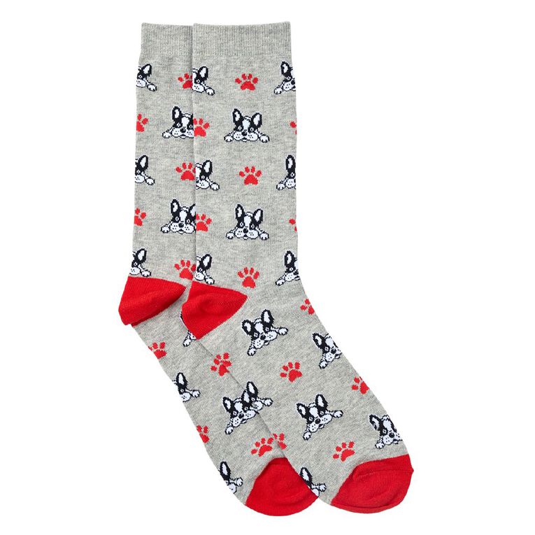 Sock Crew Women's Novelty Socks 1 Pack, Grey, hi-res