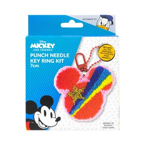 Punch Needle Key Ring 7cm Mickey Star Ears