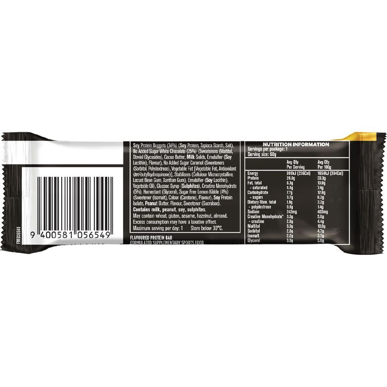 Musashi Protein Crisp + Creatine Bar White Choc Lemon 60g, , hi-res