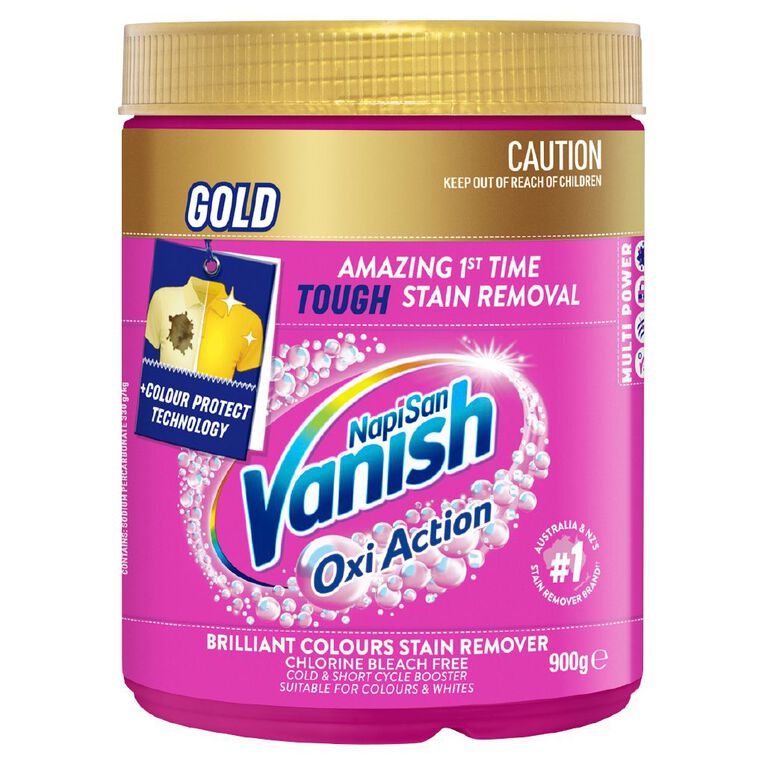 Vanish Napisan Oxi Action Gold Stain Remover Powder Laundry Booster 900g, , hi-res