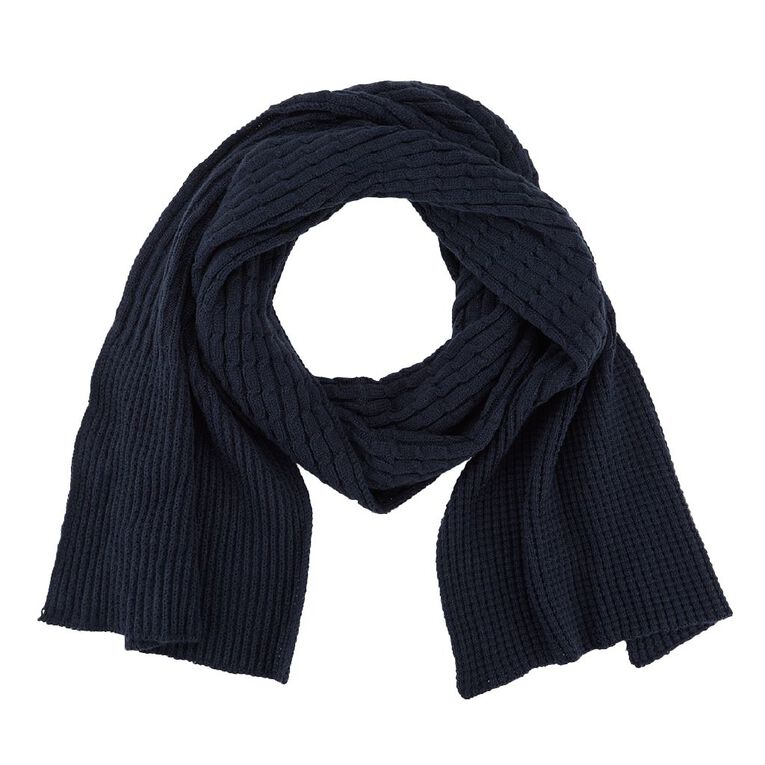 H&H Texture Scarf, Navy, hi-res