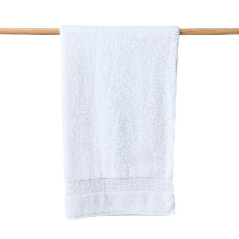 Living & Co Hotel Spa Towel White 90cm x 150cm, , hi-res