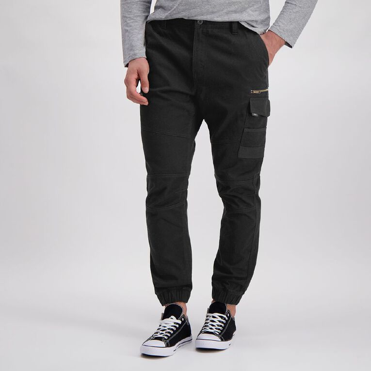 Rivet Men's Cuffed Jogger Black | The Warehouse