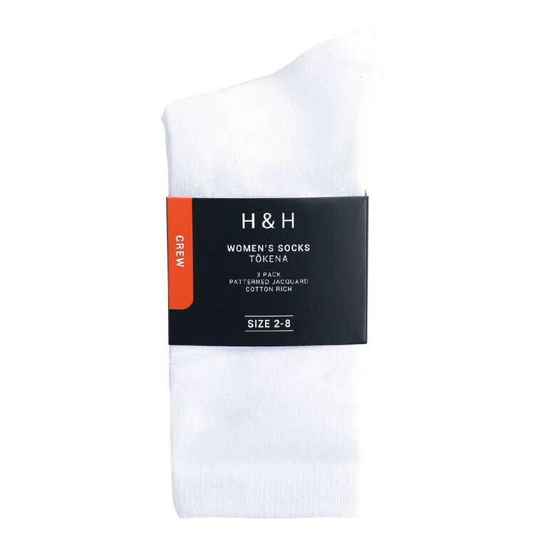H&H Women's Patterned Crew Socks 3 Pack, Pink Light, hi-res