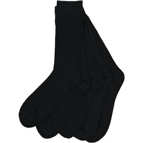 H&H Men's Plain Crew Socks 5 Pack