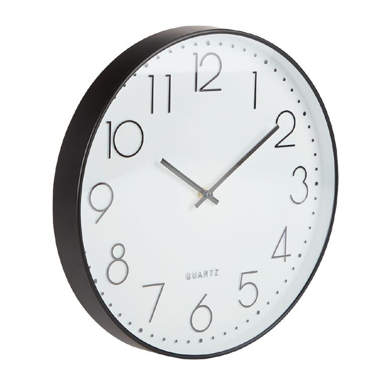 Living & Co Larsson Clock Black 35cm, , hi-res