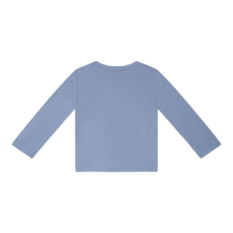 Young Original Toddler Boys' Long Sleeve Boxy Plain Tee, Blue Light, hi-res